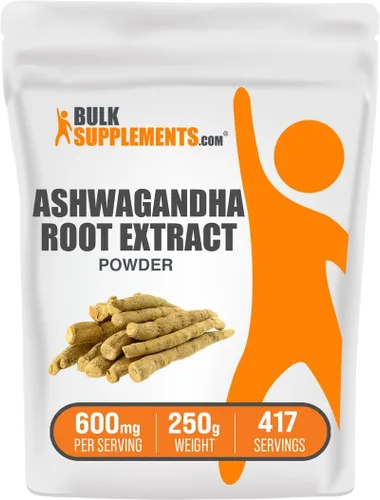 Vista 7 de Extracto de Ashwagandha, natural alivio del estrés, Bulksupplements, 1
