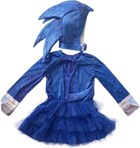Vista 7 de Bulex The Eedgehog - Vestido de disfraz de erizo para niñas falda tutú de dibujos animados traje de traje para niños traje para la cabeza
