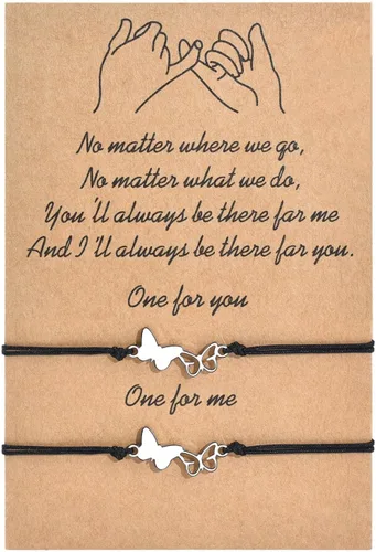 Vista 14 de BOCHOI Pinky Promise Pulseras a Juego a Distancia para Parejas Mejor Amigo BFF Pulsera de Amistad Madre Hijo Hija Niño Niña Él Ella Novia Novio