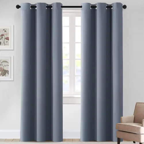 Vista 24 de MeilleMaison Cortinas opacas para dormitorio, con aislamiento térmico, oscurecimiento de habitación, cortinas insonorizadas para ventana, cortinas