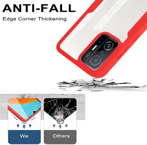 Vista 4 de Ysnzaq Funda para Xiaomi 11T/11T Pro con protector de pantalla QB Clear Negro