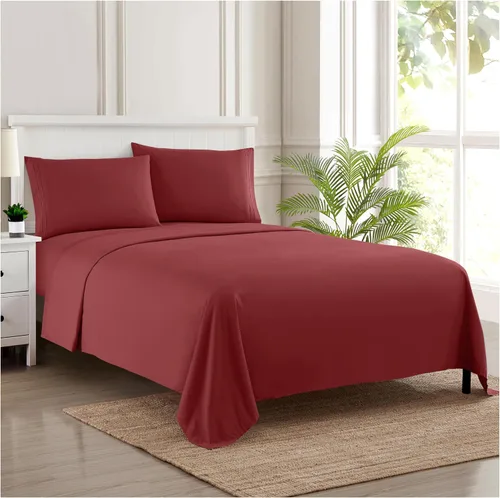 Vista 56 de Juego de sábanas extrasuaves de tamaño individual, ropa de cama transpirable y lujosa con correas elásticas integradas para las esquinas, colección