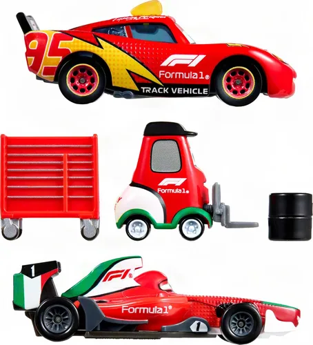Vista 3 de Mattel Disney y Pixar Cars Fórmula 1 Multipack con 3 coches de juguete