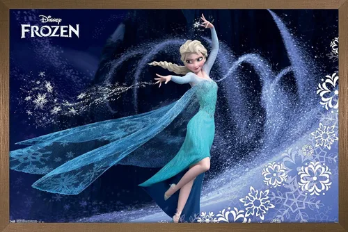Vista 16 de Trends International Disney Frozen - Póster de pared de Elsa, 22.4 pulgadas de largo x 14.7 pulgadas, versión enmarcada en madera de granero