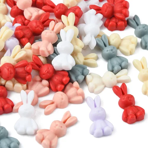 Vista 7 de LiQunSweet 200 piezas de cabujones de resina con temática navideña, copos de nieve blancos, abalorios para manualidades, collares, pulseras