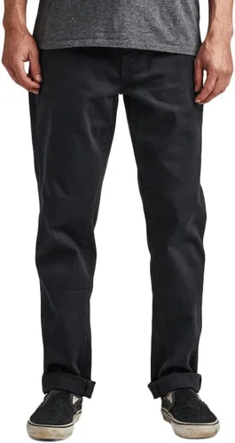 Vista 4 de Roark Pantalones de mezclilla HWY 128 de sarga rotos de corte recto para hombre, elegante diseño de 5 bolsillos, pantalones casuales para uso diario