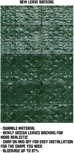 Vista 8 de Coarbor Paquete de 1 pantalla para cerca de privacidad de hojas de laurel sintético artificial de 3 x 2 pies con respaldo de malla, paneles