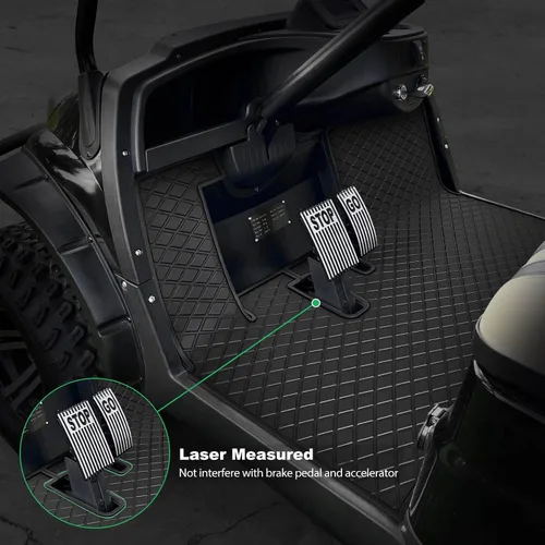Vista 5 de Tapete de suelo para carrito de golf ICON i20 i40, cobertura completa, repuesto compatible con carritos de golf iCON (i20, i40) y Advanced EV Negro