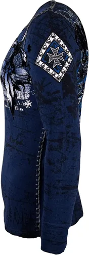 Vista 6 de Archaic Affliction - Camisa térmica para hombre, color azul marino lealtad, Azul