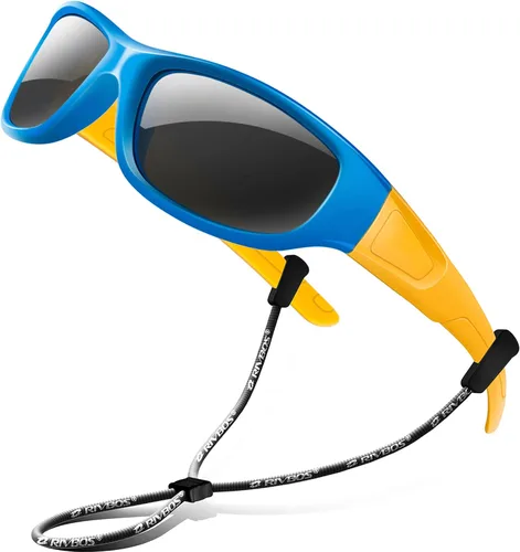 Vista 7 de Rivbos RBK037 - Lentes de sol polarizados con correa, para niños y niñas, 3 - 10 años
