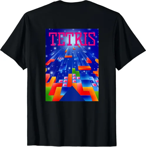 Vista 2 de Tetris 1989 Cover Art Camiseta, Negro