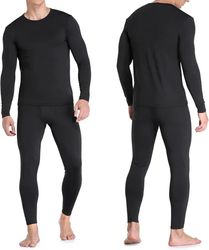 Vista 2 de WEERTI Ropa interior térmica para hombre, capa base de tela polar con forro polar