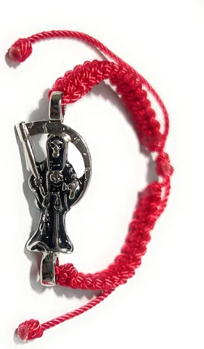 Vista 2 de Pulsera de hilo rojo Pulsera Roja de hilo de la Santa Muerte