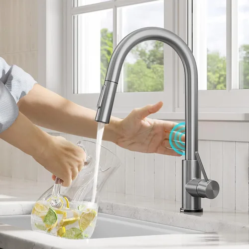 Vista 18 de Kraus Oletto - Grifo de cocina contemporáneo con un solo mango extraíble en cromado, KPF-3104CH