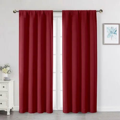 Vista 152 de Cortinas opacas para dormitorio, sala de estar, juego de 2 paneles de 54 pulgadas de largo, cortinas de oscurecimiento de habitación con aislamiento