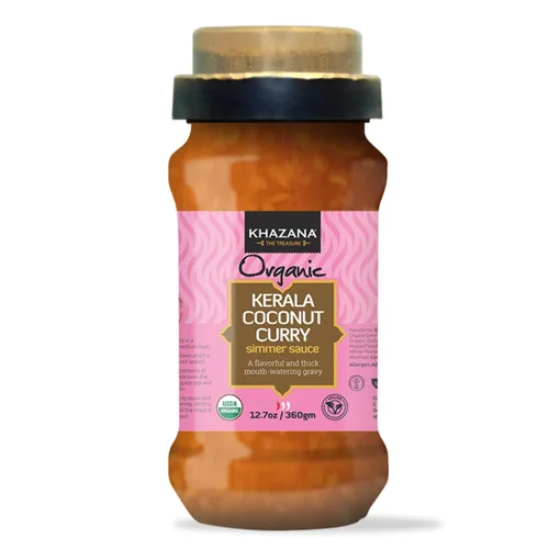 Vista 14 de Khazana Salsa a fuego lento de pollo con mantequilla orgánica, tarro de 12.7 onzas, sin OMG, vegano, sin gluten, kosher, auténticas comidas indias