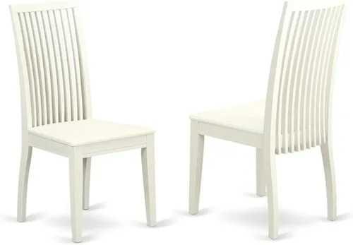 Vista 5 de East West Furniture IPC-BMK-W Ipswich - Sillas de comedor con respaldo de listones, juego de 2, suero de leche y cereza