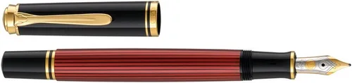 Vista 4 de Pelikan Pluma estilográfica Premium M600 F Plume negro/rojo