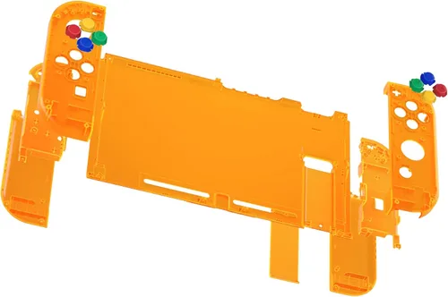 Vista 4 de eXtremeRate Botones de carcasa de repuesto para Nintendo Switch, placa trasera para consola de interruptores, carcasa con botones coloridos