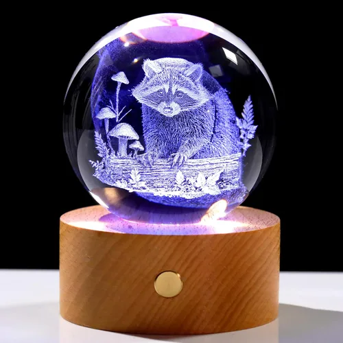 Vista 10 de Ornalrist 3D Wolf Gifts 3.15in Crystal Ball Decor Figurine for Women Men