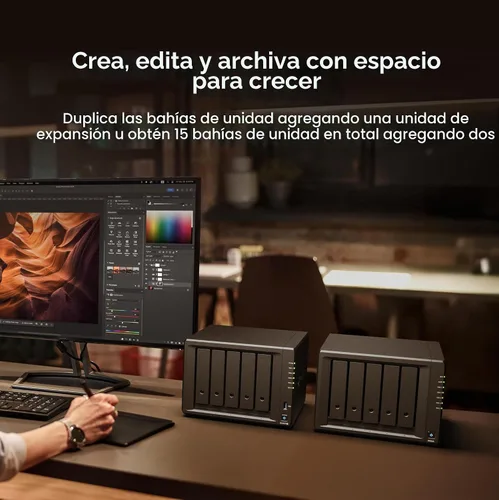 Vista 3 de Synology DiskStation DS1525+ de 5 bahías (sin disco)