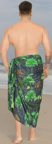 Vista 4 de HAPPY BAY Men's Sarong Cover Up Wraps Swim Beach