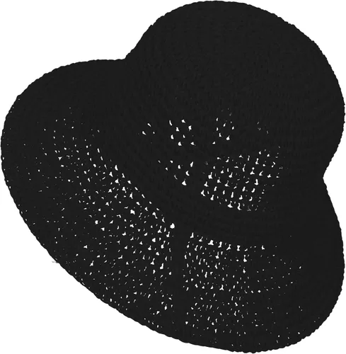 Vista 8 de Sombrero de sol para mujer, hecho a mano, cubo de paja de ganchillo para verano, plegable, gorra de viaje Beige