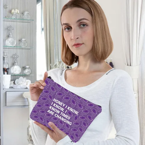 Vista 14 de WZMPA Bolsa de maquillaje cosmética para fanáticos de la música, regalo inspirado en la música, miel, sé que conozco, bolsa de maquillaje con Miel