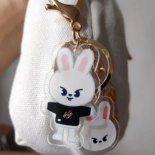 Vista 2 de SXTQFDC Kpop Straykids Merchandise,Stray Kids Skzoo llavero Felix Hyunjin bolsa de adornos accesorios llavero