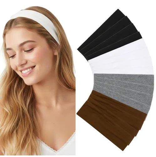 Vista 16 de Diademas elásticas antideslizantes de tela suave para mujer, paquete de 16 unidades, para yoga, correr, accesorios deportivos para el cabello