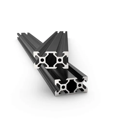 Vista 2 de Perfil de extrusión de aluminio 2040 2 Uds. 2 unids estándar europeo anodizado negro V tipo riel lineal para impresora 3D, longitud 27.559 in