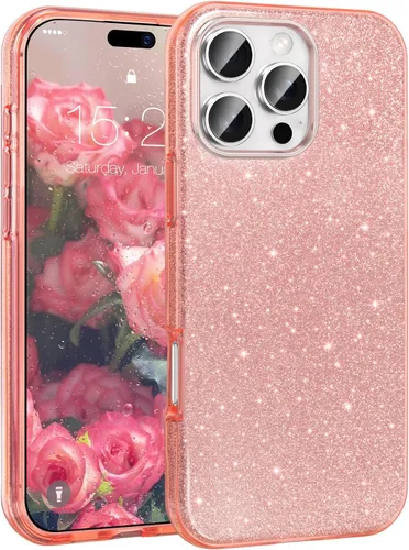 Vista 60 de MATEPROX - Funda compatible con iPhone Air de 6.5' [2025], carcasa protectora de 3 capas con purpurina brillante y tendencia, anti-arañazos y a