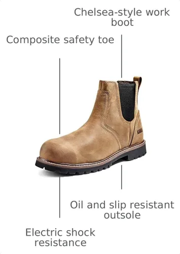 Vista 8 de Kodiak Botas de trabajo Chelsea impermeables McKinney con punta compuesta ESR para hombre