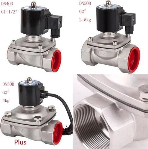 Vista 5 de DN15 To 50,Normally Closed Solenoid Valve AC 110V 220V 380V 24V,DC 12V 24V 1Pcs(1-1/2inch,DC 24V_80 CELSIUS)