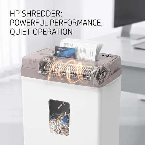 Vista 6 de Suntiko 6 Sheet Home Office Cross Cut Shredder Brown + White Negro