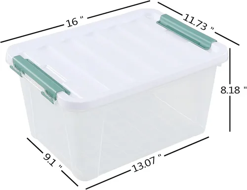 Vista 2 de Yuright Caja de contenedores de almacenamiento de plástico transparente de 20 cuartos de galón, 6 paquetes
