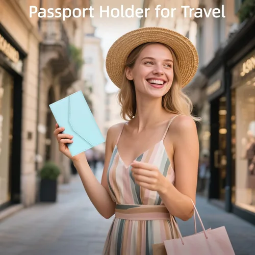 Vista 58 de Zoppen - Billetera de viaje con bloqueo RFID multiusos (Ver.4) Portatarjetas de pasaporte y vacunas, organizador de documentos de tres pliegues