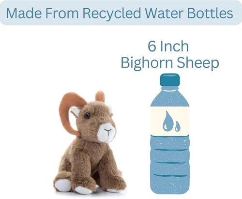 Vista 4 de The Petting Zoo Bighorn - Peluche de oveja, regalos para niños, animales salvajes del zoológico de Onez Babiez, peluche de oveja borregosa, 6