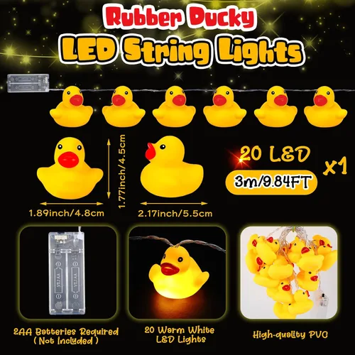 Vista 2 de Deekin 1 tira de luces de goma amarillas, funciona con pilas Amarillo