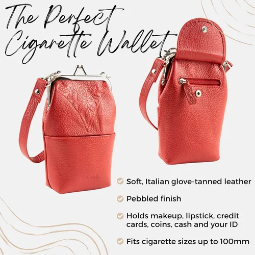 Vista 7 de Cartera de cuero premium para mujer y embrague RFID con muñequera, Negro