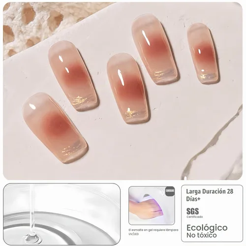 Vista 4 de Vishine 2 unidades de gel floreciente de 0.5 fl oz, esmalte de uñas transparente floreciente, efectos de propagación, gel UV, piedra natural