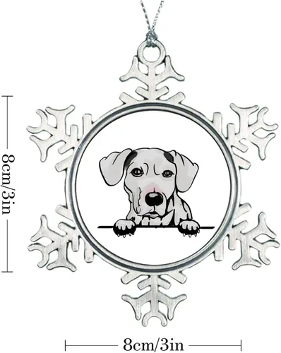 Vista 4 de Adorno de copo de nieve de metal – Sato Dog Ornament Acuarela Peeking Dog Mom Pet Novedosos adornos de copo de nieve de metal regalo para perro mamá