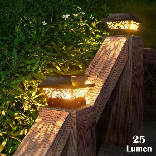Vista 10 de DenicMic Luces solares para postes de metal impermeables para exteriores Negro