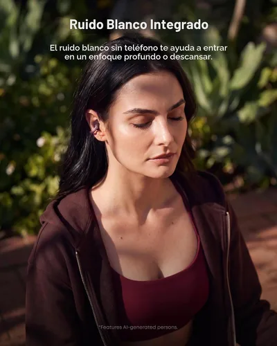 Vista 7 de Soundcore Anker AeroClip 2 - Auriculares con clip para llamadas nítidas Rojo borgoña