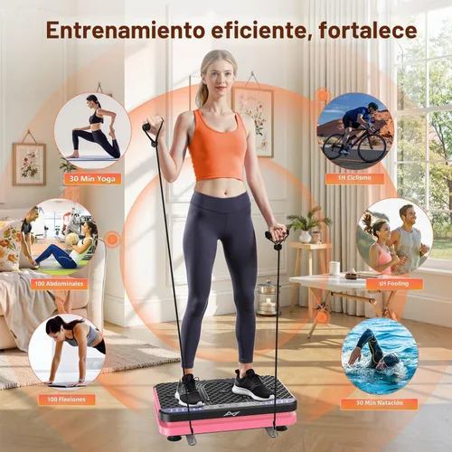 Vista 2 de AXV Vibration Plate Exercise Machine Fitness Platform Body Vibrating Board ARK.ROSA