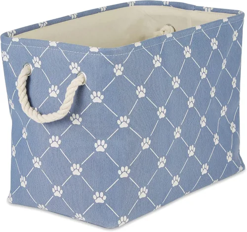 Vista 31 de Bone Dry Pet Storage Collection - Estampado de patas y huesos, rectángulo pequeño, 14 x 8 x 9 pulgadas, color negro