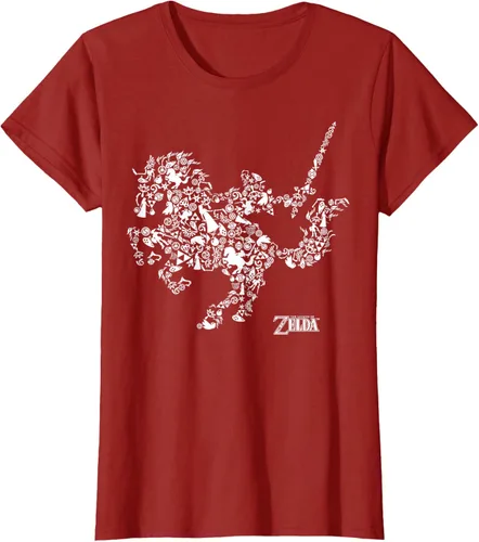 Vista 22 de The Legend of Zelda Camiseta con diseño de símbolos de caballo Azul Marino