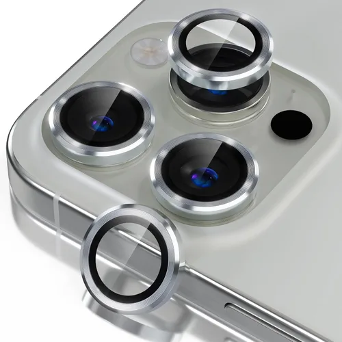 Vista 38 de Misea Compatible con iPhone 16 Pro/iPhone 16 Pro Max, protector de lente de cámara de vidrio templado Ultra-HD, protector de pantalla de anillo Negro