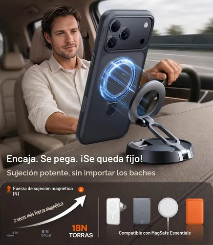 Vista 3 de TORRAS Funda magnética para 18 Pro, protección militar contra caídas 4X Negro