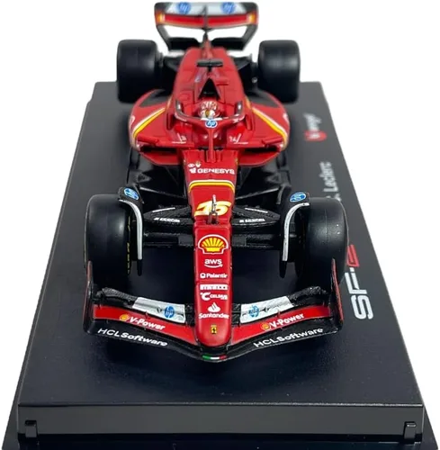 Vista 2 de Burago Ferrari SF-24 Charles Leclerc #16 MONACO GP 2024 Winner - Realistic Car Model in 1:43 Scale - Red - Official Ferrari License